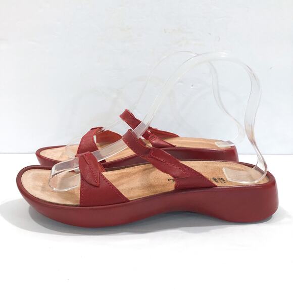NAOT Red Leather Strappy Slide Sandals - Picture 3 of 9